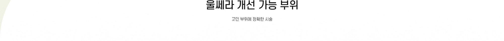 울쎄라 개선 가능 부위 - 고민 부위에 정확한 시술