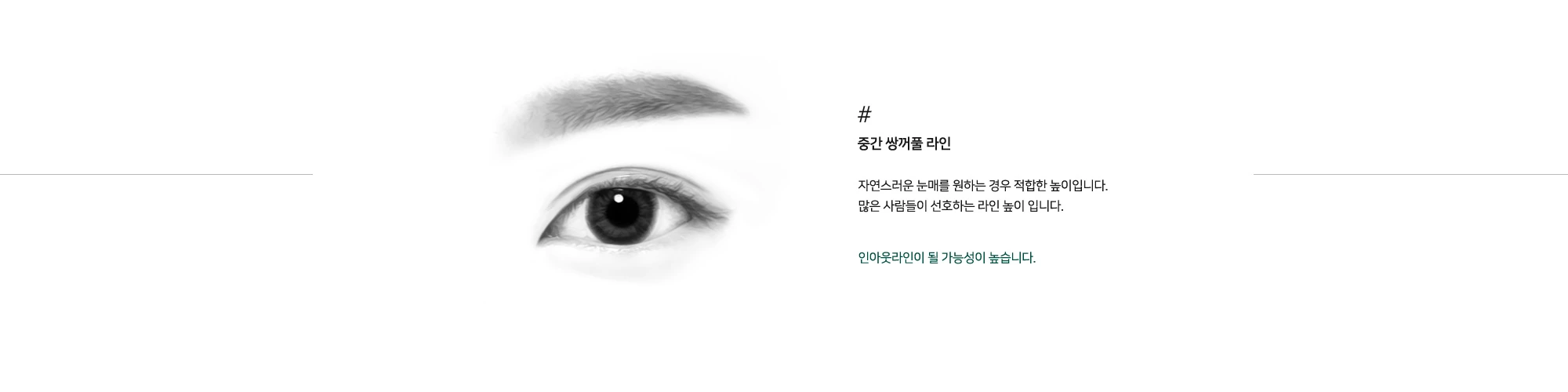 중간 쌍꺼풀 라인 높이 예시